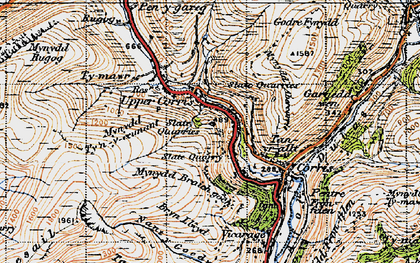 Old map of Corris Uchaf in 1947