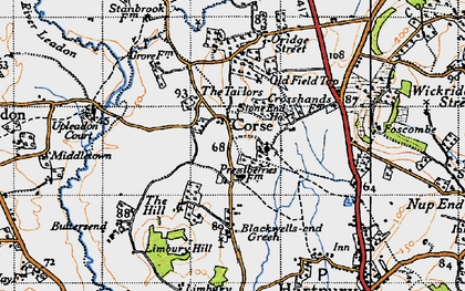 Old map of Buttersend in 1947