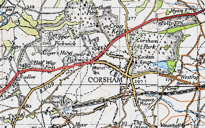 Old map of Corsham in 1946