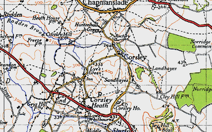 Old map of Corsley in 1946