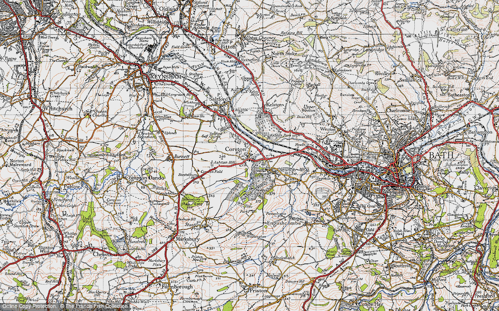 Old Map of Historic Map covering Newton Park College in 1946