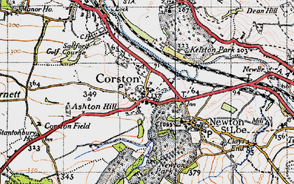 Old map of Corston in 1946