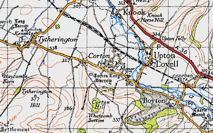 Old map of Whatcomb Bottom in 1940