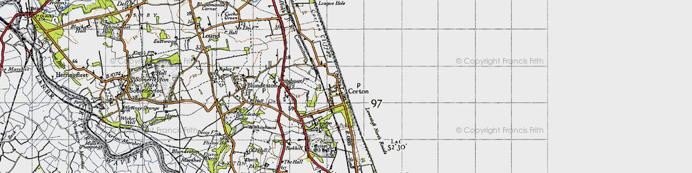 Old map of Corton in 1946