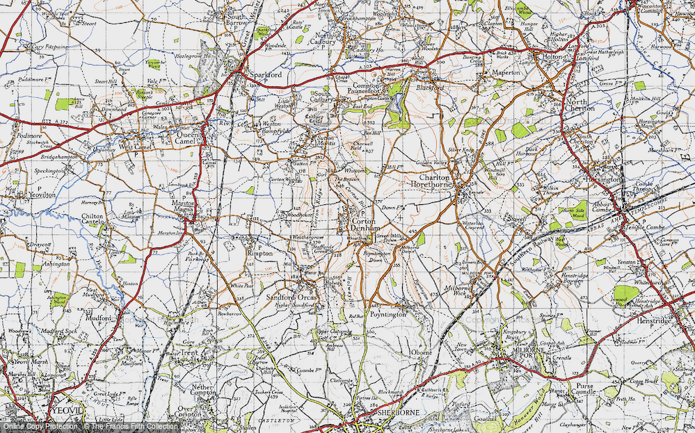 Old Map of Corton Denham, 1945 in 1945