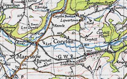Old map of Coryton in 1946