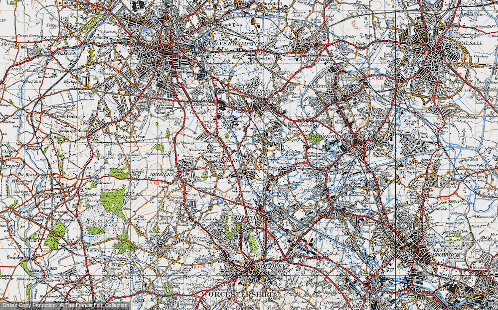 Old Map of Coseley, 1946 in 1946