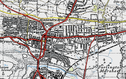 Old map of Cosham in 1945