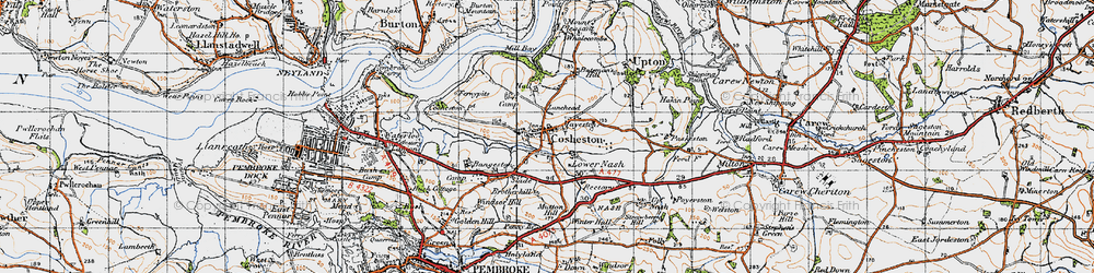 Old map of Brotherhill in 1946