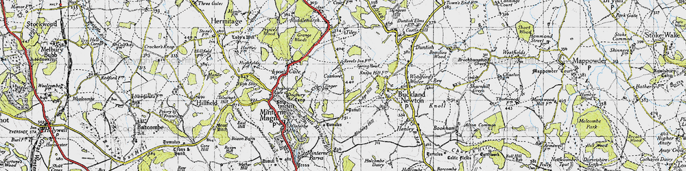 Old map of Cosmore in 1945