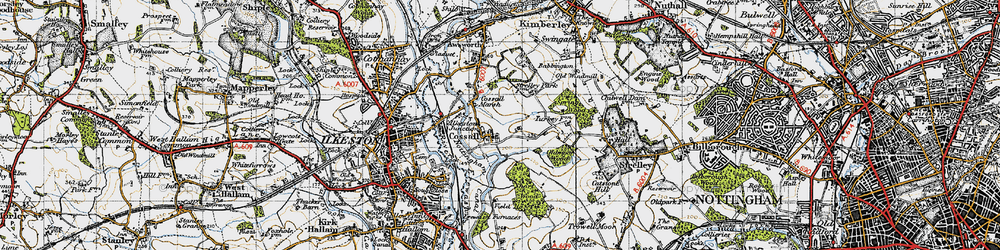 Old map of Cossall in 1946