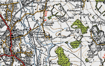 Old map of Cossall Marsh in 1946