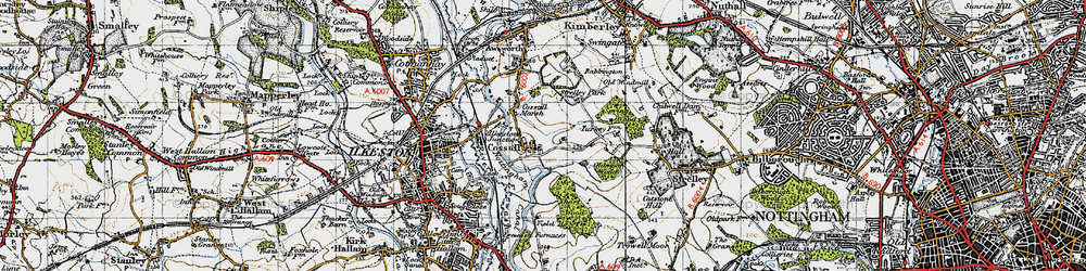 Old map of Cossall Marsh in 1946