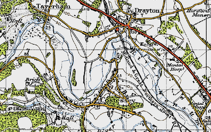 Old map of Costessey in 1945