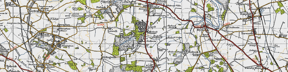 Old map of Costhorpe in 1947