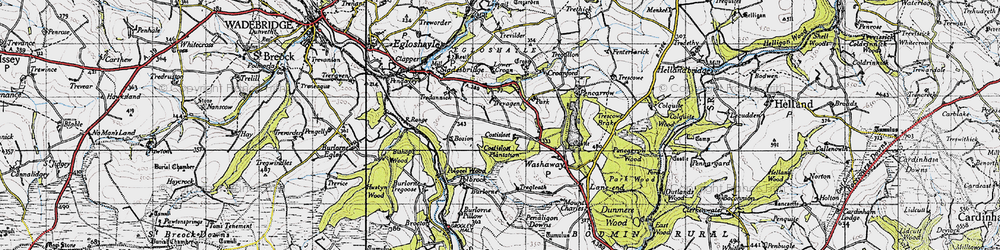 Old map of Costislost in 1946