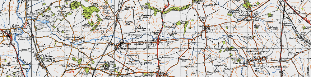 Old map of Costock in 1946