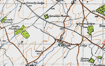 Old map of Coston in 1946