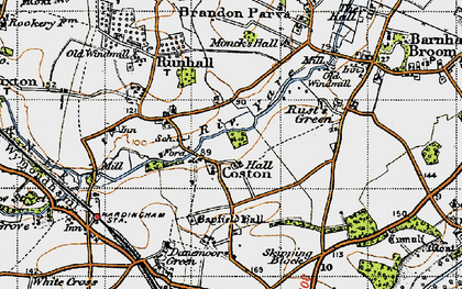 Old map of Coston in 1946