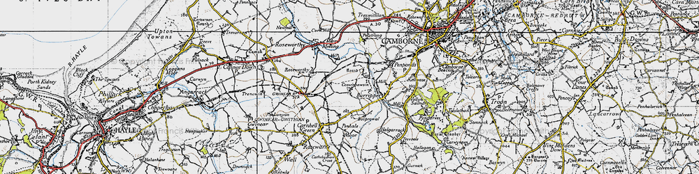Old map of Coswinsawsin in 1946