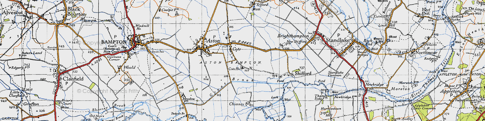 Old map of Cote in 1947