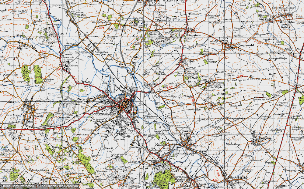 Old Map of Historic Map covering Burton Bandalls in 1946