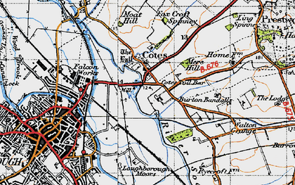 Old map of Cotes in 1946