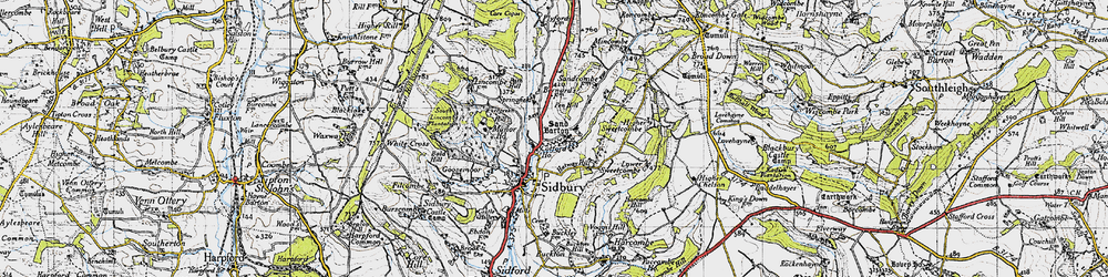Old map of Barnes Surges in 1946