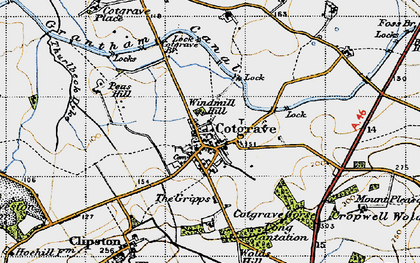 Old map of Cotgrave in 1946