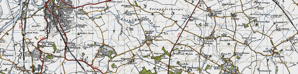 Old map of Cotgrave in 1946