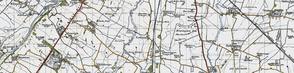 Old map of Balderton Grange in 1946