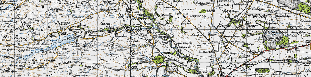 Old map of Cotherstone in 1947