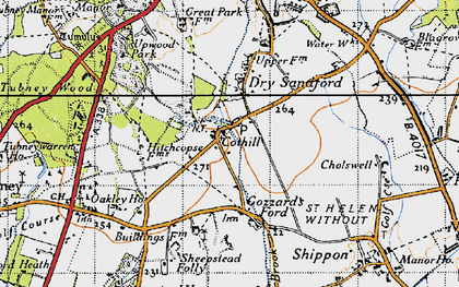Old map of Cothill in 1947
