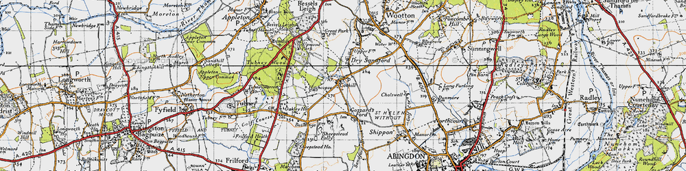 Old map of Cothill in 1947