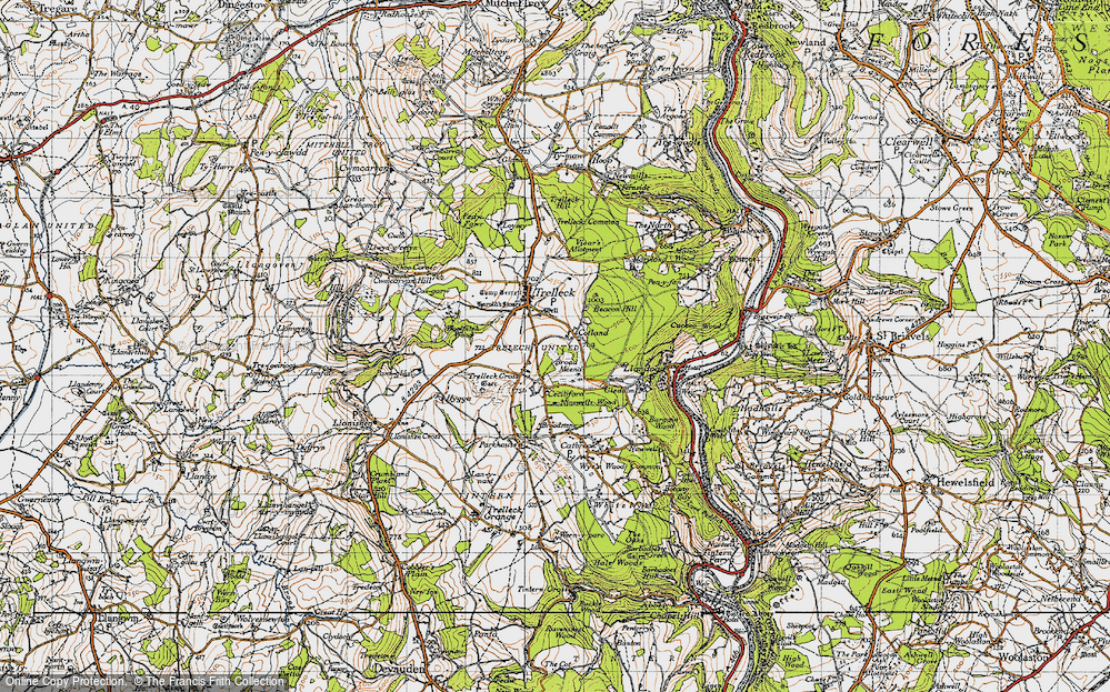 Old Map of Historic Map covering Broad Meend in 1946
