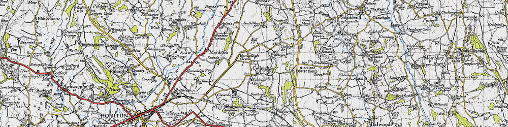 Old map of Cotleigh in 1946