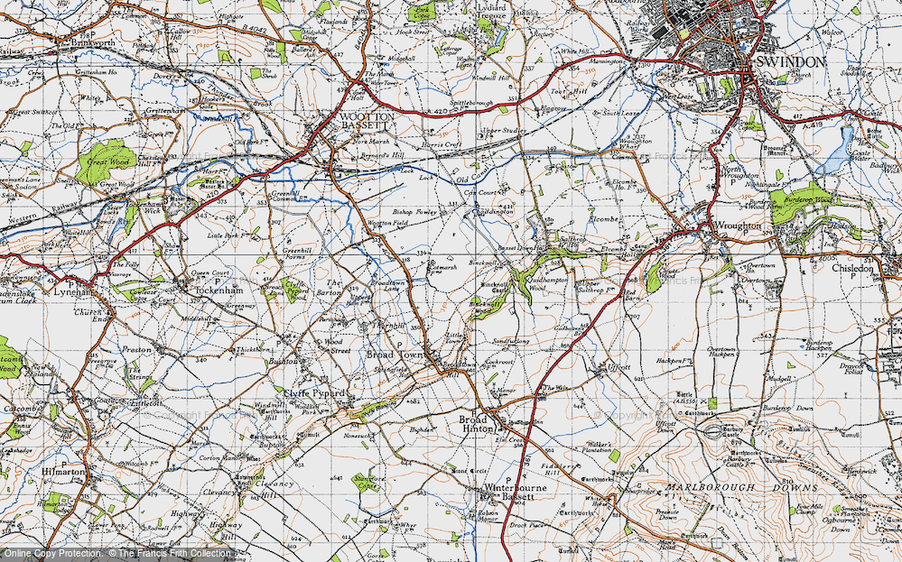 Old Map of Historic Map covering Bincknoll Wood in 1947