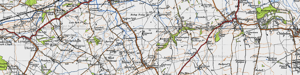 Old map of Bincknoll Castle in 1947