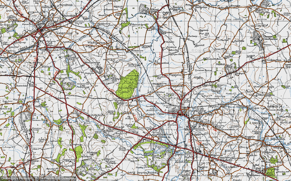 Old Map of Coton, 1946 in 1946