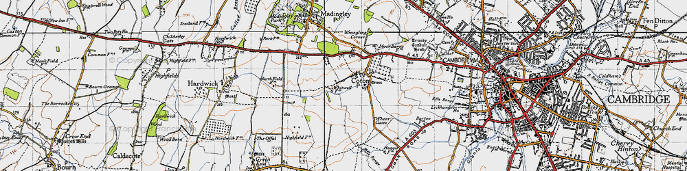 Old map of Wheatcases in 1946