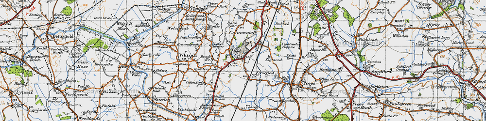 Old map of Coton in 1947