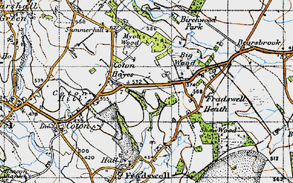 Old map of Coton Hayes in 1946
