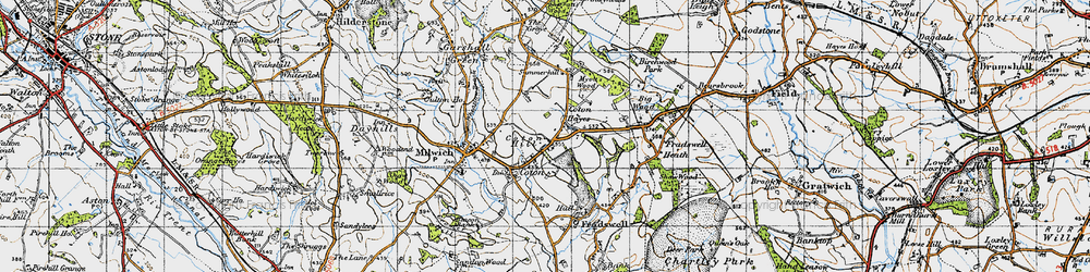 Old map of Coton Hill in 1946