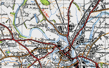 Old map of Coton Hill in 1947