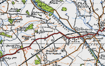 Old map of Cotonwood in 1946