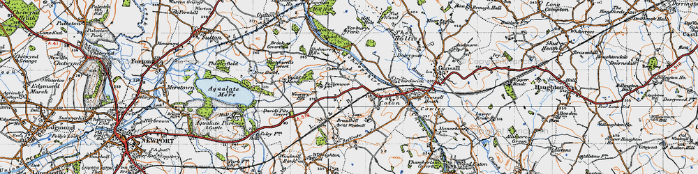 Old map of Cotonwood in 1946