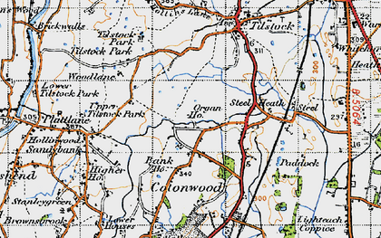 Old map of Cotonwood in 1947
