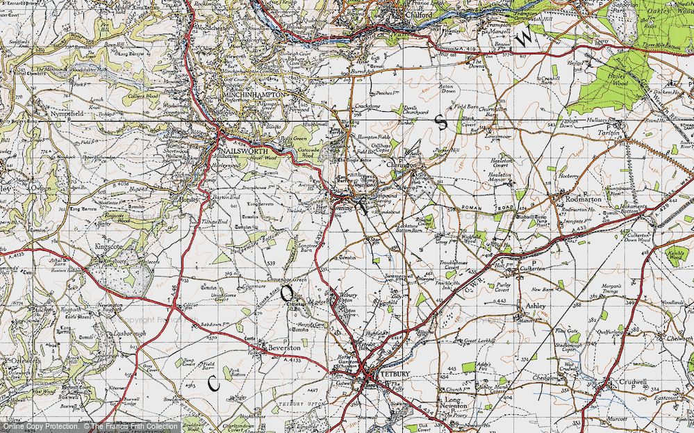 Old Map of Cotswold Hills, 1946 in 1946