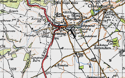 Old map of Cotswold Hills in 1946