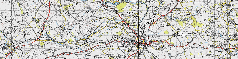 Old map of Cott in 1946